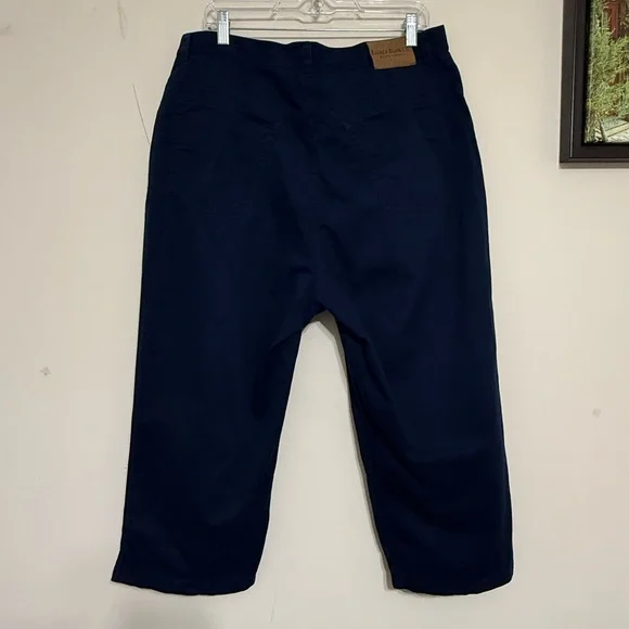 Lauren Ralph Lauren Pant Chino Navy Capri high Rise Cropped Classic Size 16 W - Picture 5 of 15